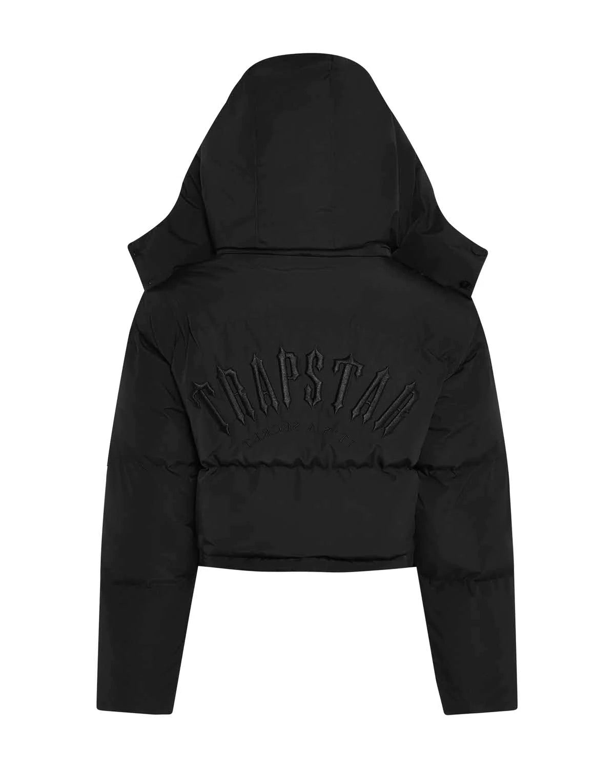 TRAPSTAR WOMEN’S ARCH AW23 HOODED PUFFER JACKET - BLACK