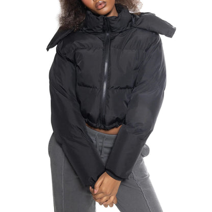 TRAPSTAR WOMEN’S ARCH AW23 HOODED PUFFER JACKET - BLACK