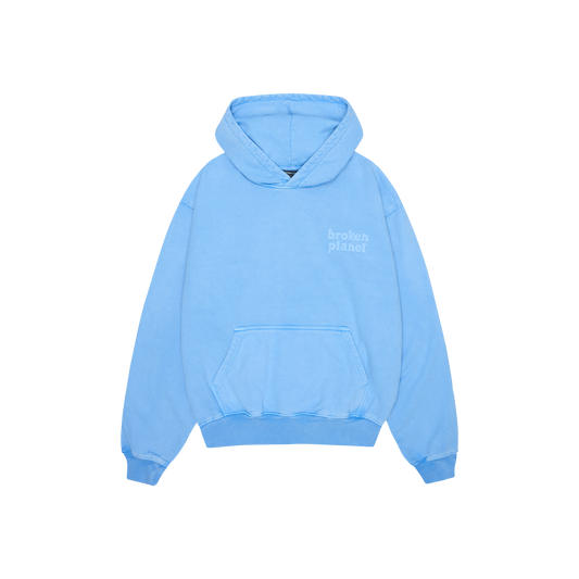 BROKEN PLANET BASICS HOODIE WASHED LIGHT BLUE