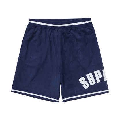 SUPREME ULTRASUEDE MESH BASEBALL JERSEY & SHORT SET - NAVY