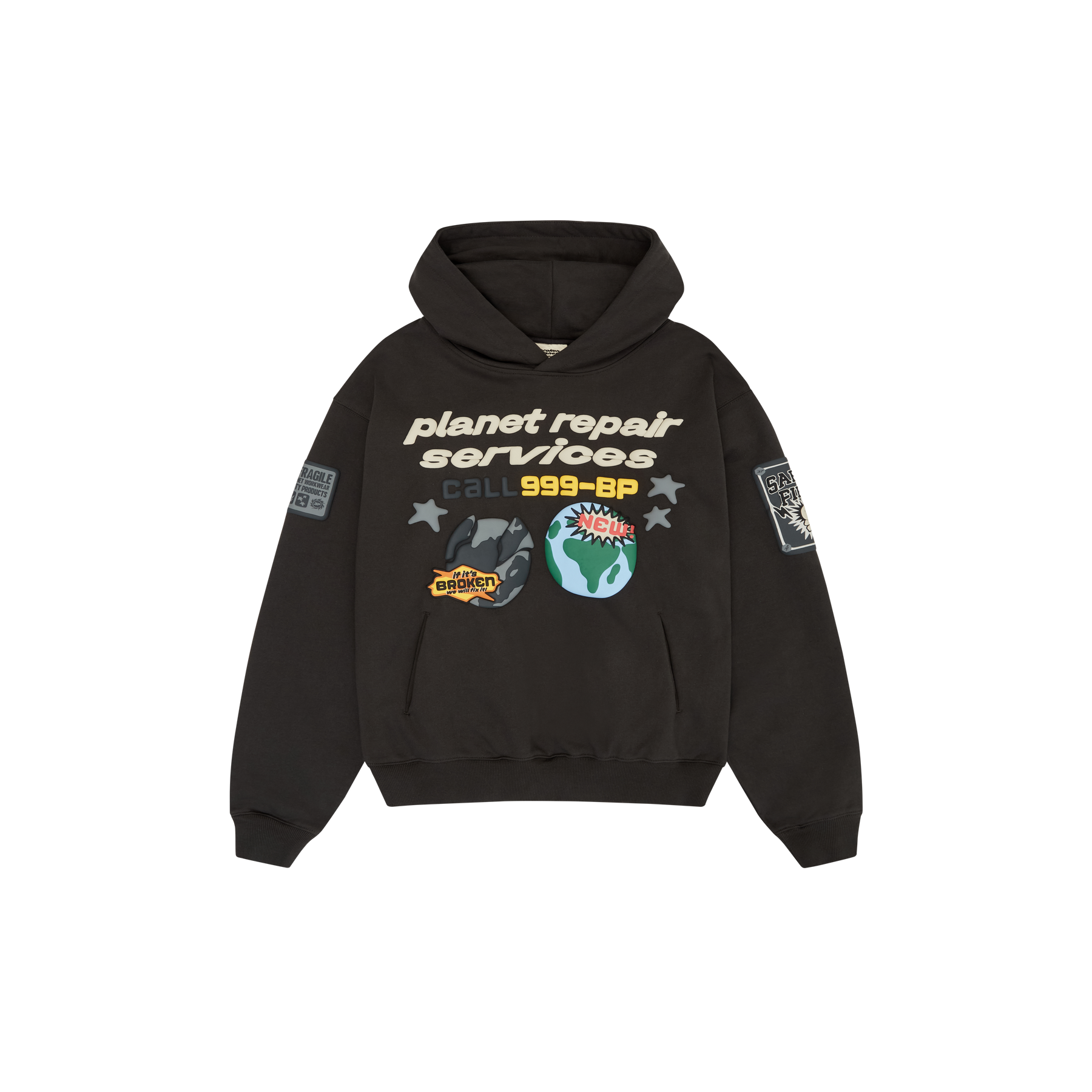 Broken Planet 'Planet Repair Services' Soot Black Hoodie | Hype Locker UK