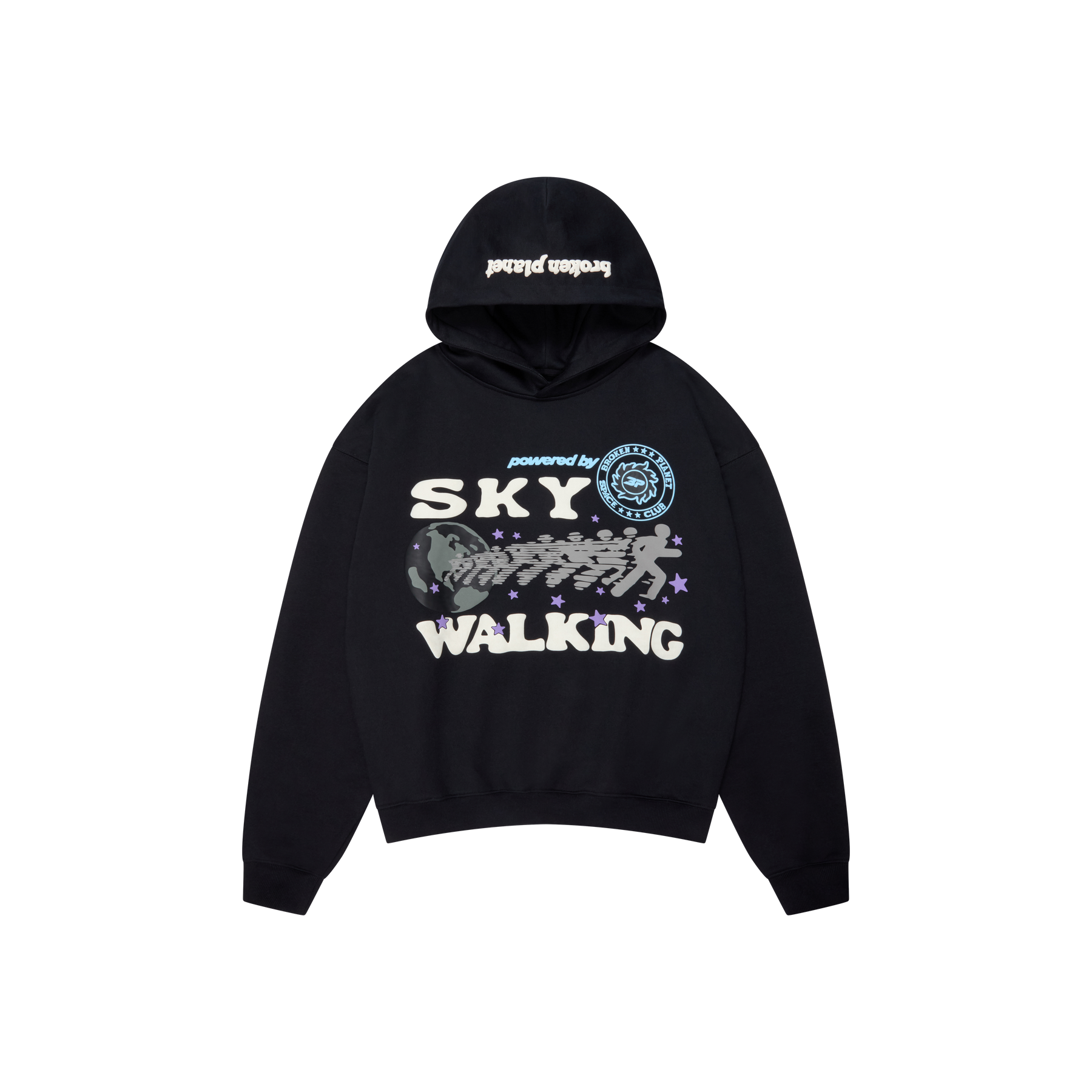 BROKEN PLANET 'SKY WALKING' MIDNIGHT BLACK HOODIE