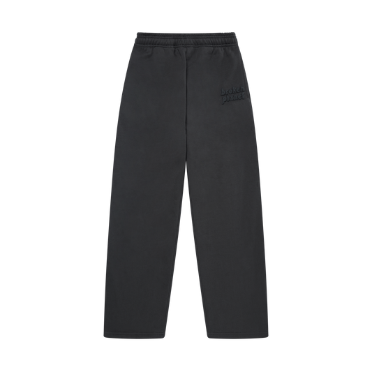 BROKEN PLANET SOOT BLACK BLACKOUT WIDE LEG SWEATPANTS