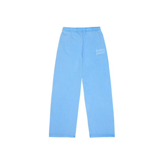 BROKEN PLANET BASICS WASHED LIGHT BLUE WIDE LEG SWEATPANTS