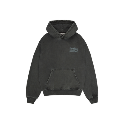 BROKEN PLANET BASICS HOODIE WASHED SOOT BLACK