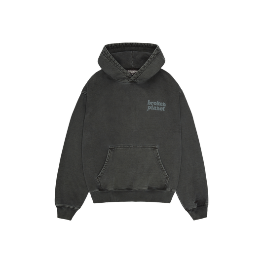 BROKEN PLANET BASICS HOODIE WASHED SOOT BLACK