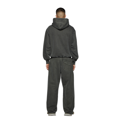 BROKEN PLANET BASICS HOODIE WASHED SOOT BLACK