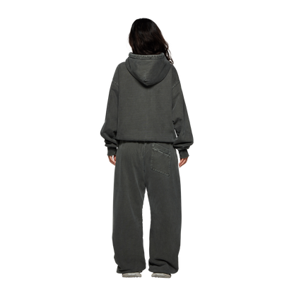 BROKEN PLANET BASICS HOODIE WASHED SOOT BLACK