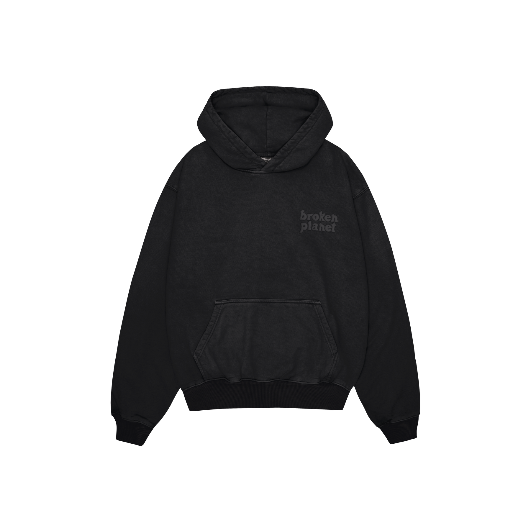 BROKEN PLANET BASICS HOODIE WASHED MIDNIGHT BLACK