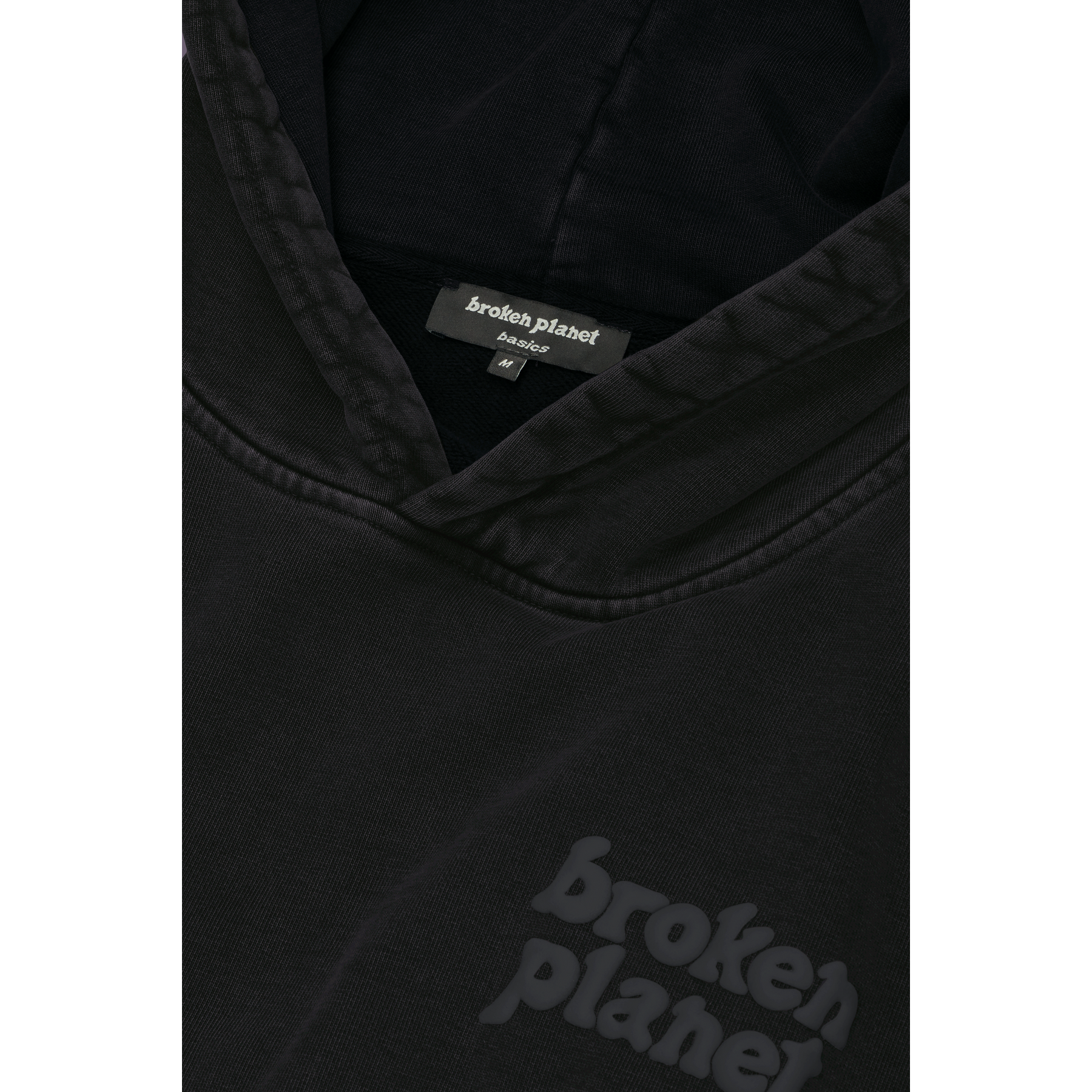 BROKEN PLANET BASICS HOODIE WASHED MIDNIGHT BLACK