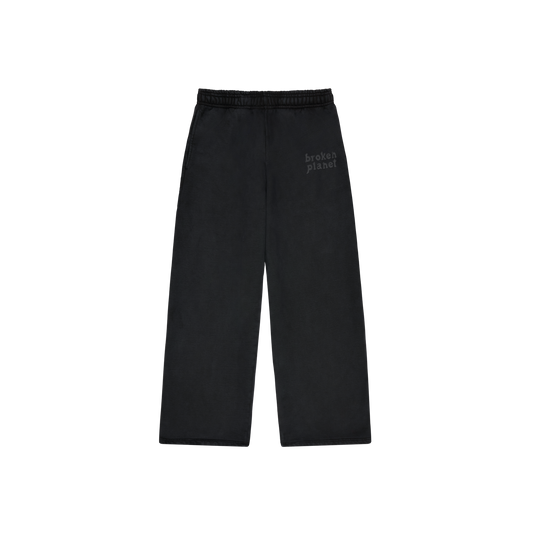 BROKEN PLANET BASICS WASHED MIDNIGHT BLACK STRAIGHT LEG SWEATPANTS