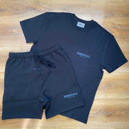 FEAR OF GOD ESSENTIALS BLACK CORE COLLECTION FULL SHORT SET