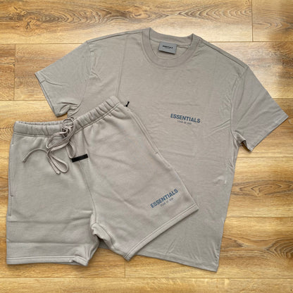 FEAR OF GOD ESSENTIALS TAN CORE COLLECTION FULL SHORT SET