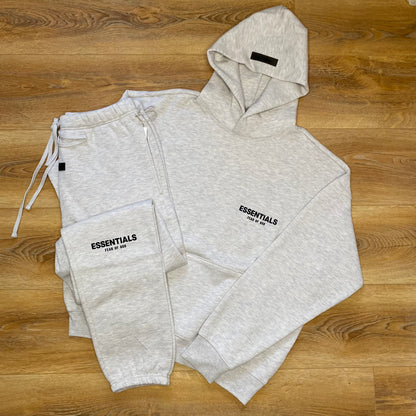 FEAR OF GOD ESSENTIALS LIGHT HEATHER OATMEAL FULL TRACKSUIT (SS22)