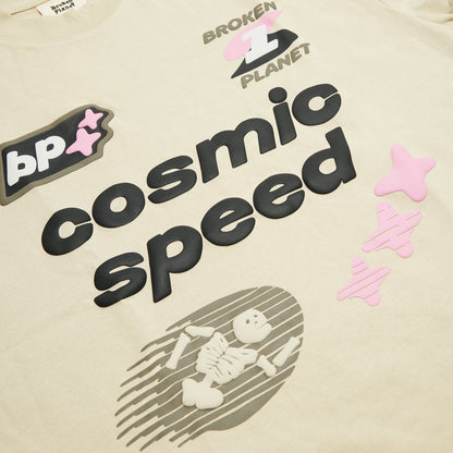 BROKEN PLANET 'COSMIC SPEED' BONE WHITE T-SHIRT - Hype Locker UK