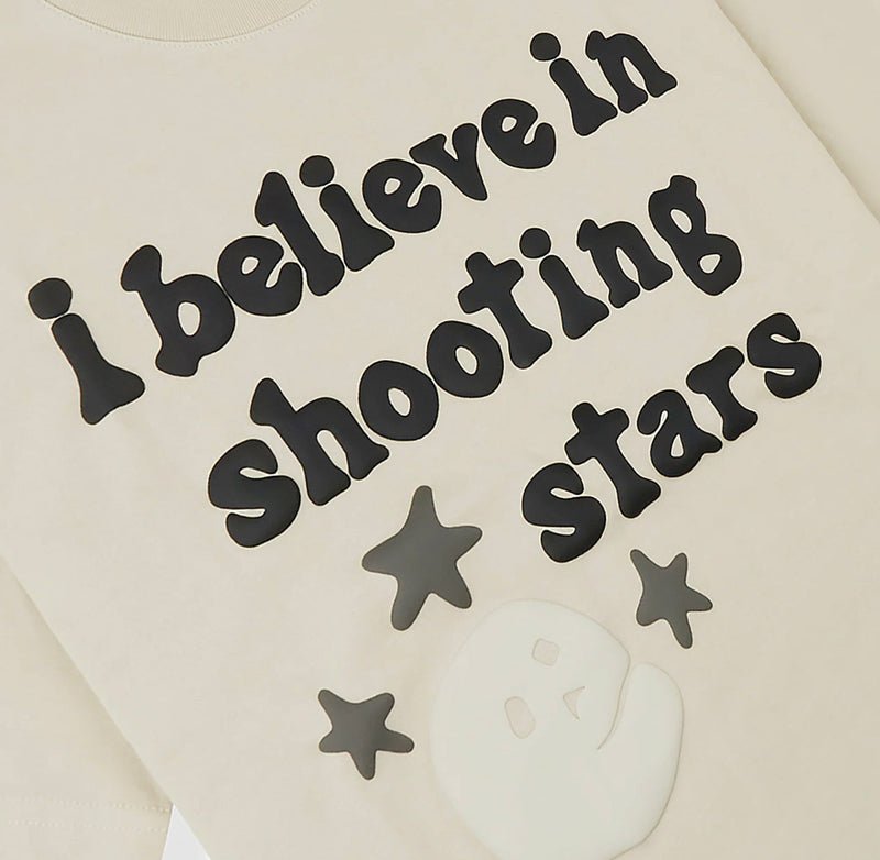 BROKEN PLANET 'I BELIEVE IN SHOOTING STARS' BONE WHITE T-SHIRT - Hype Locker UK