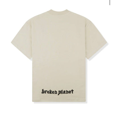 BROKEN PLANET 'I BELIEVE IN SHOOTING STARS' BONE WHITE T-SHIRT - Hype Locker UK