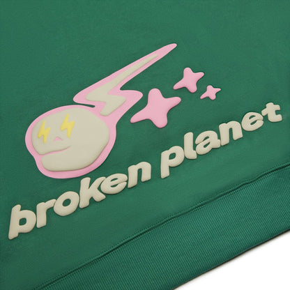 BROKEN PLANET 'SPEED OF LIGHT' MALACHITE GREEN HOODIE - Hype Locker UK