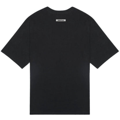 FEAR OF GOD ESSENTIALS BLACK FRONT LOGO T-SHIRT - Hype Locker UK