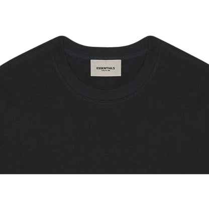 FEAR OF GOD ESSENTIALS BLACK FRONT LOGO T-SHIRT - Hype Locker UK