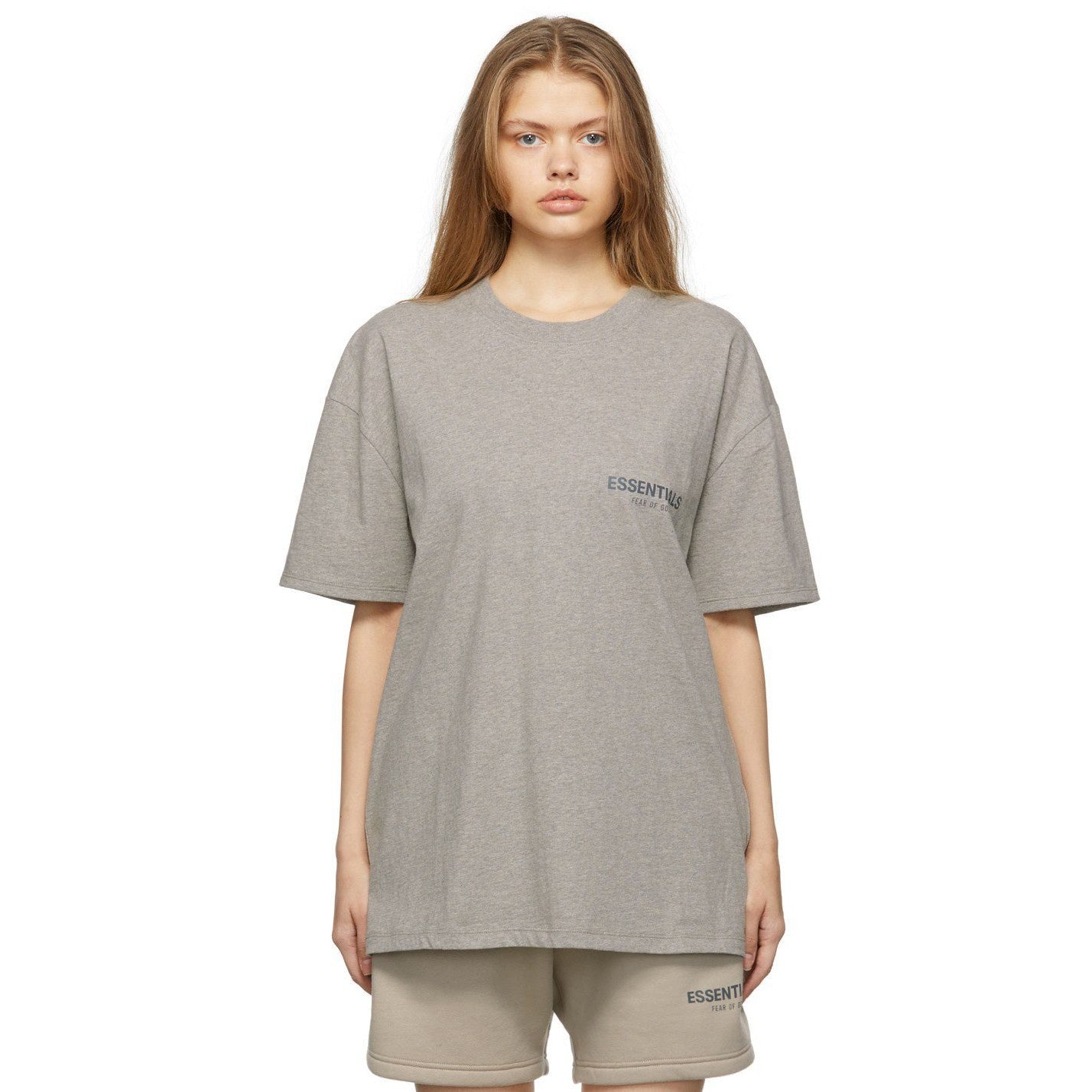 FEAR OF GOD ESSENTIALS HEATHER OATMEAL CORE COLLECTION T-SHIRT - Hype Locker UK