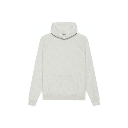 FEAR OF GOD ESSENTIALS LIGHT HEATHER OATMEAL BACK LOGO HOODIE (SS21) - Hype Locker UK