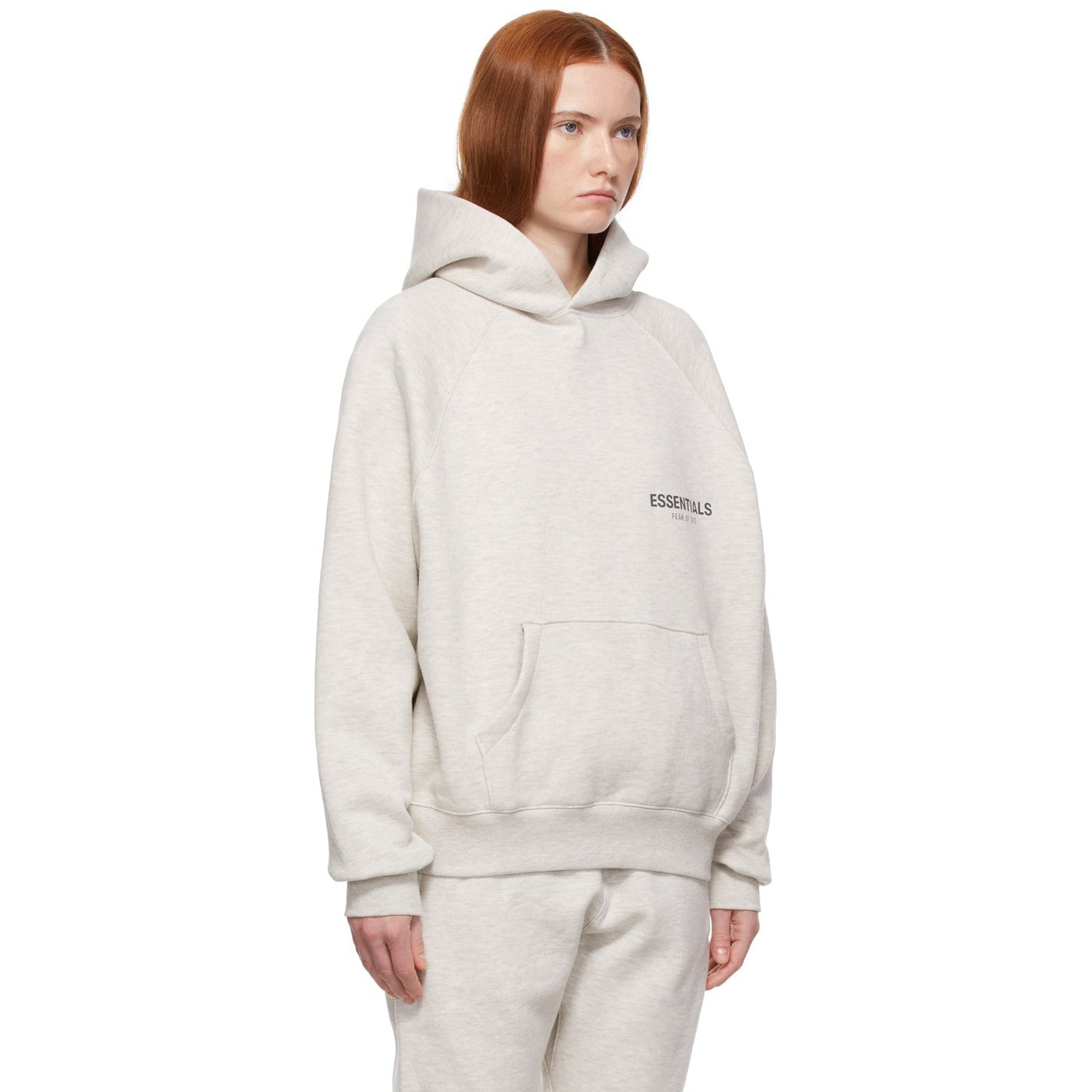 FEAR OF GOD ESSENTIALS LIGHT HEATHER OATMEAL CORE COLLECTION HOODIE - Hype Locker UK