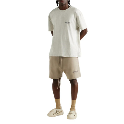 FEAR OF GOD ESSENTIALS LIGHT HEATHER OATMEAL CORE COLLECTION T-SHIRT - Hype Locker UK