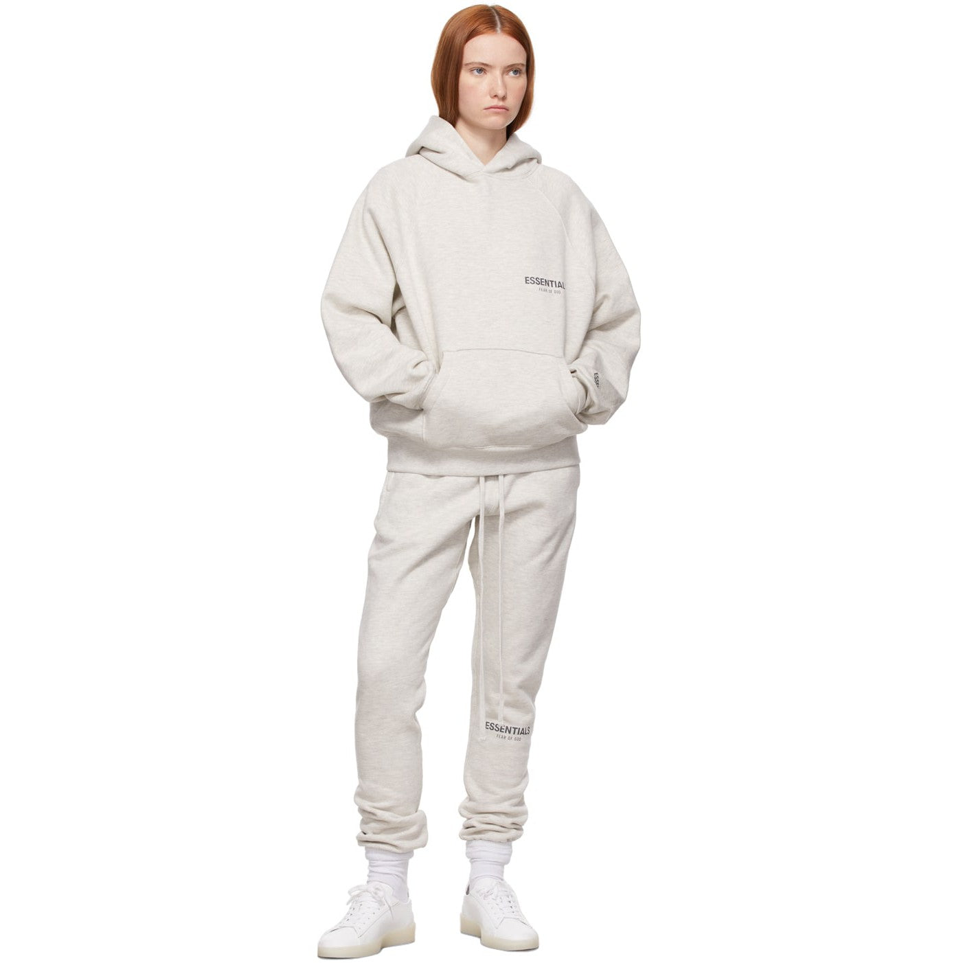 FEAR OF GOD ESSENTIALS LIGHT HEATHER OATMEAL CORE COLLECTION TRACKSUIT - Hype Locker UK