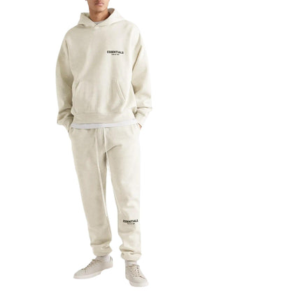 FEAR OF GOD ESSENTIALS LIGHT HEATHER OATMEAL FULL TRACKSUIT (SS22) - Hype Locker UK