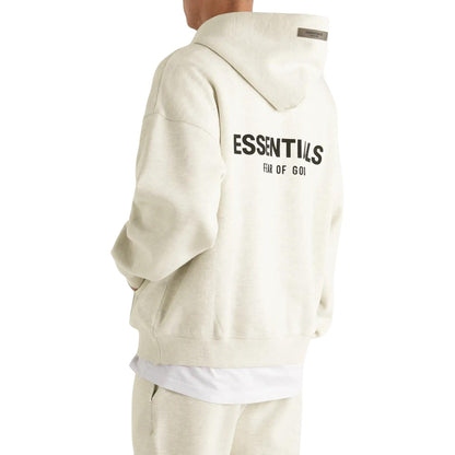 FEAR OF GOD ESSENTIALS LIGHT HEATHER OATMEAL HOODIE (SS22) - Hype Locker UK