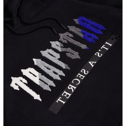 TRAPSTAR CHENILLE DECODED 2.0 HOODED TRACKSUIT - BLACK / BLUE - Hype Locker UK