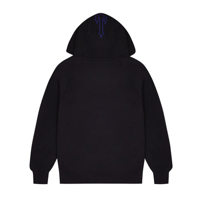 TRAPSTAR CHENILLE DECODED 2.0 HOODED TRACKSUIT - BLACK / BLUE - Hype Locker UK