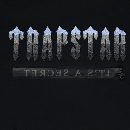 TRAPSTAR CHENILLE DECODED 2.0 HOODED TRACKSUIT - BLACK / ICE BLUE - Hype Locker UK