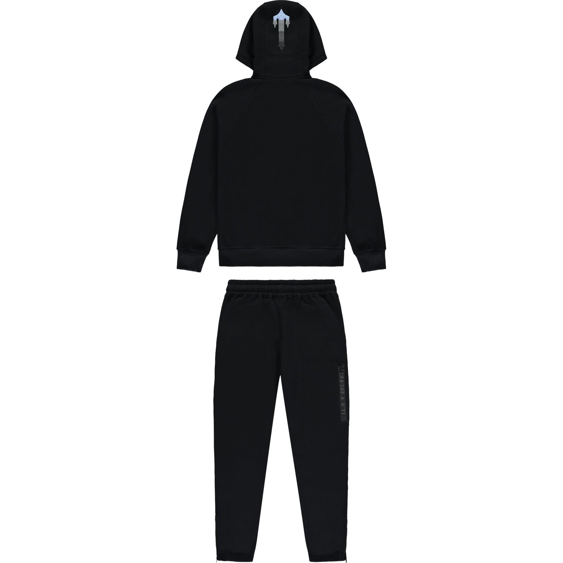 Trapstar Chenille Decoded Hooded Tracksuit Black Ice Blue