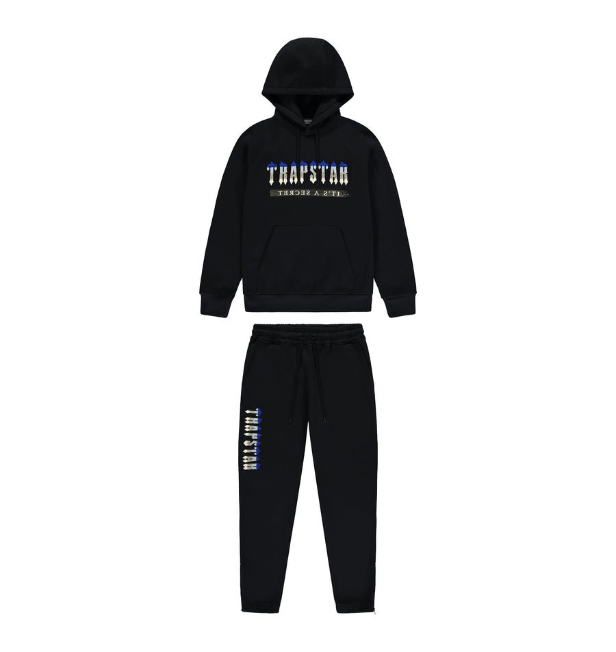 TRAPSTAR CHENILLE DECODED 2.0 HOODED TRACKSUIT - BLACK ICE EDITION - Hype Locker UK