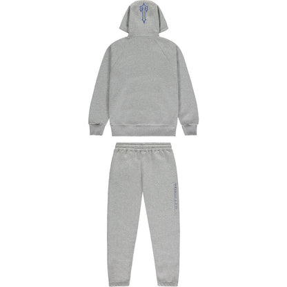 TRAPSTAR CHENILLE DECODED 2.0 HOODED TRACKSUIT - GREY / BLUE - Hype Locker UK