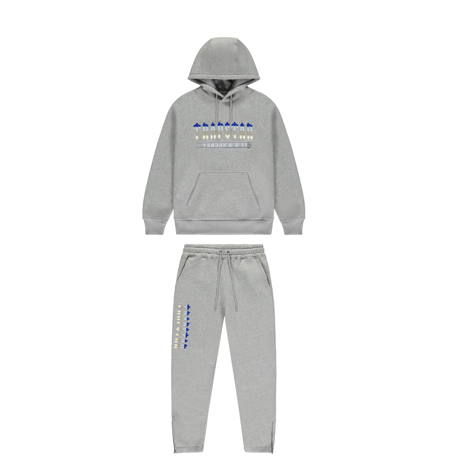 TRAPSTAR CHENILLE DECODED 2.0 HOODED TRACKSUIT - GREY ICE EDITION - Hype Locker UK