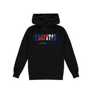 TRAPSTAR CHENILLE DECODED BLACK REVOLUTION HOODIE - Hype Locker UK