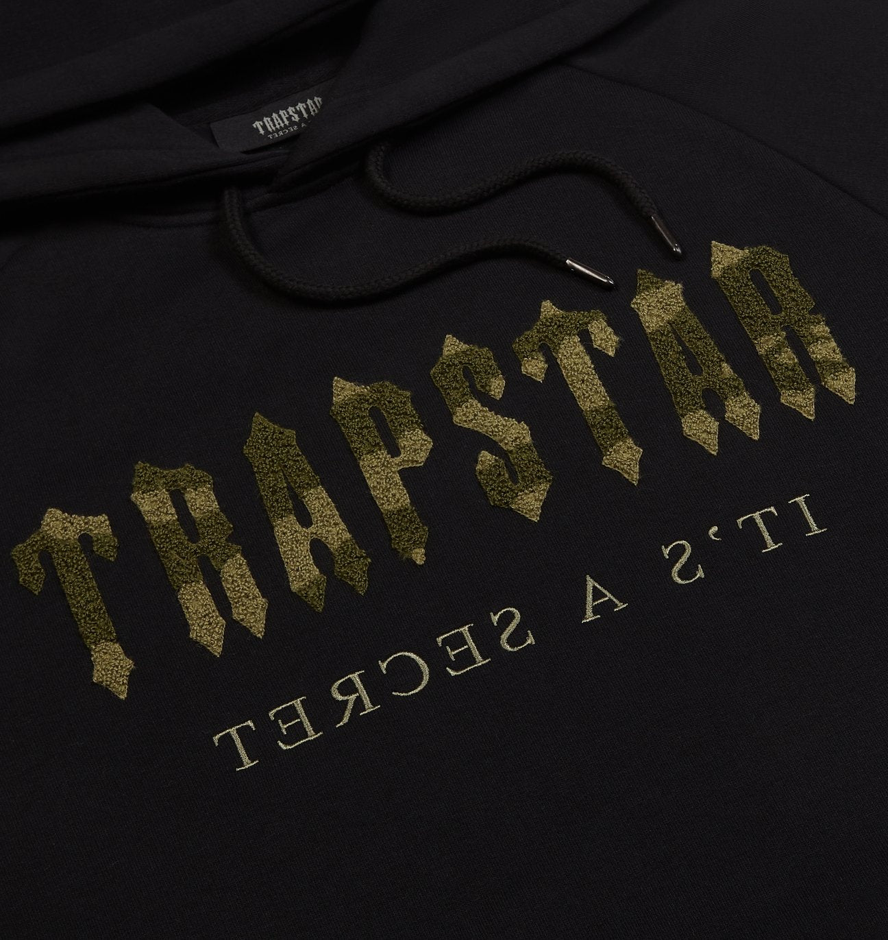 Trapstar Chenille Decoded Hooded Tracksuit - Black Camo Military ...