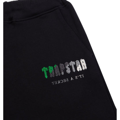 TRAPSTAR CHENILLE DECODED HOODED TRACKSUIT - BLACK / GREEN BEE - Hype Locker UK