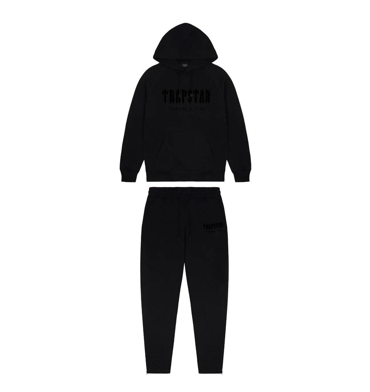 TRAPSTAR CHENILLE DECODED HOODED TRACKSUIT - BLACKOUT EDITION - Hype Locker UK