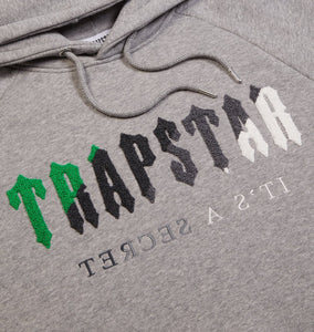 TRAPSTAR CHENILLE DECODED HOODED TRACKSUIT - GREY / GREEN BEE - Hype Locker UK