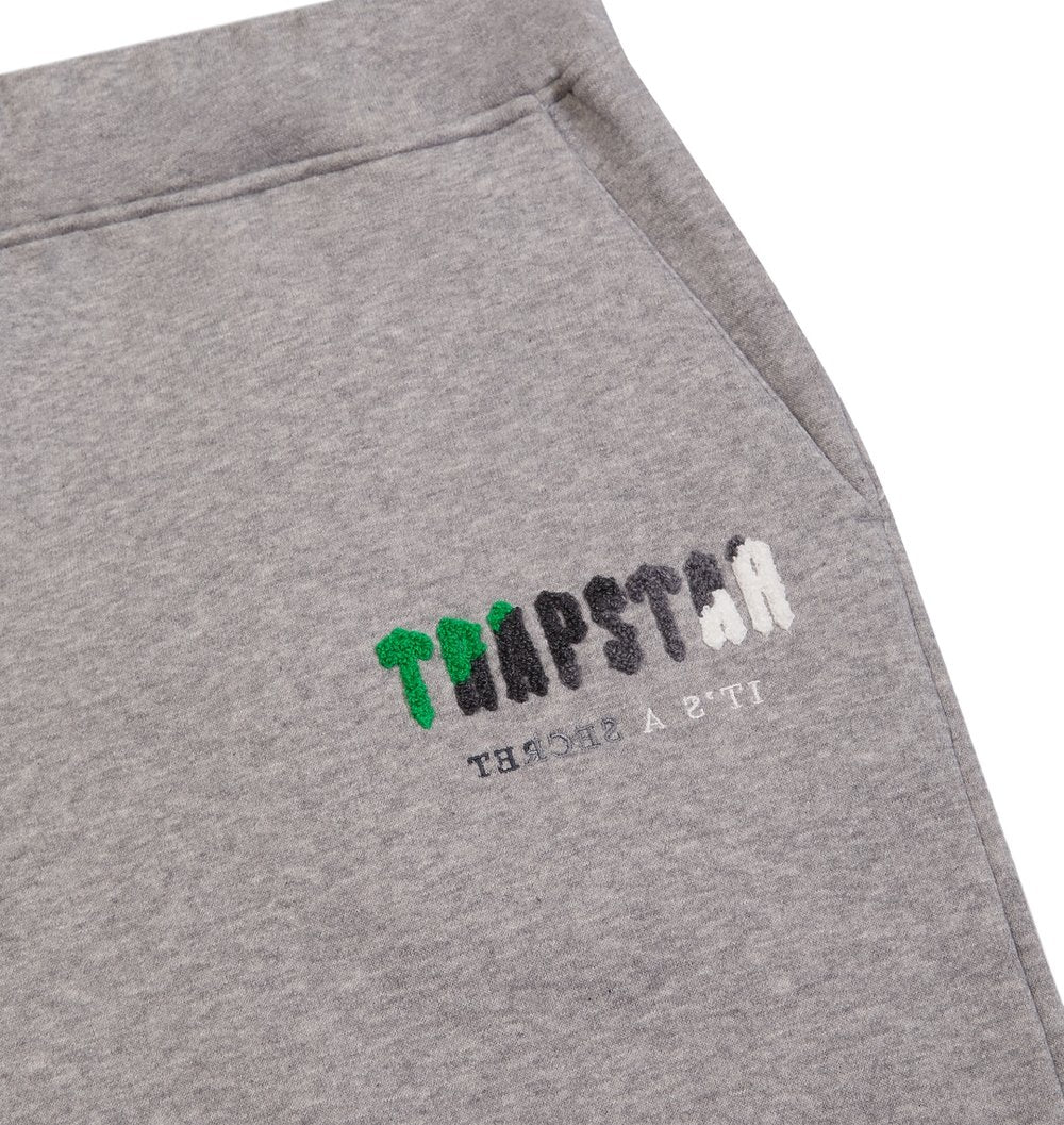 TRAPSTAR CHENILLE DECODED HOODED TRACKSUIT - GREY / GREEN BEE - Hype Locker UK