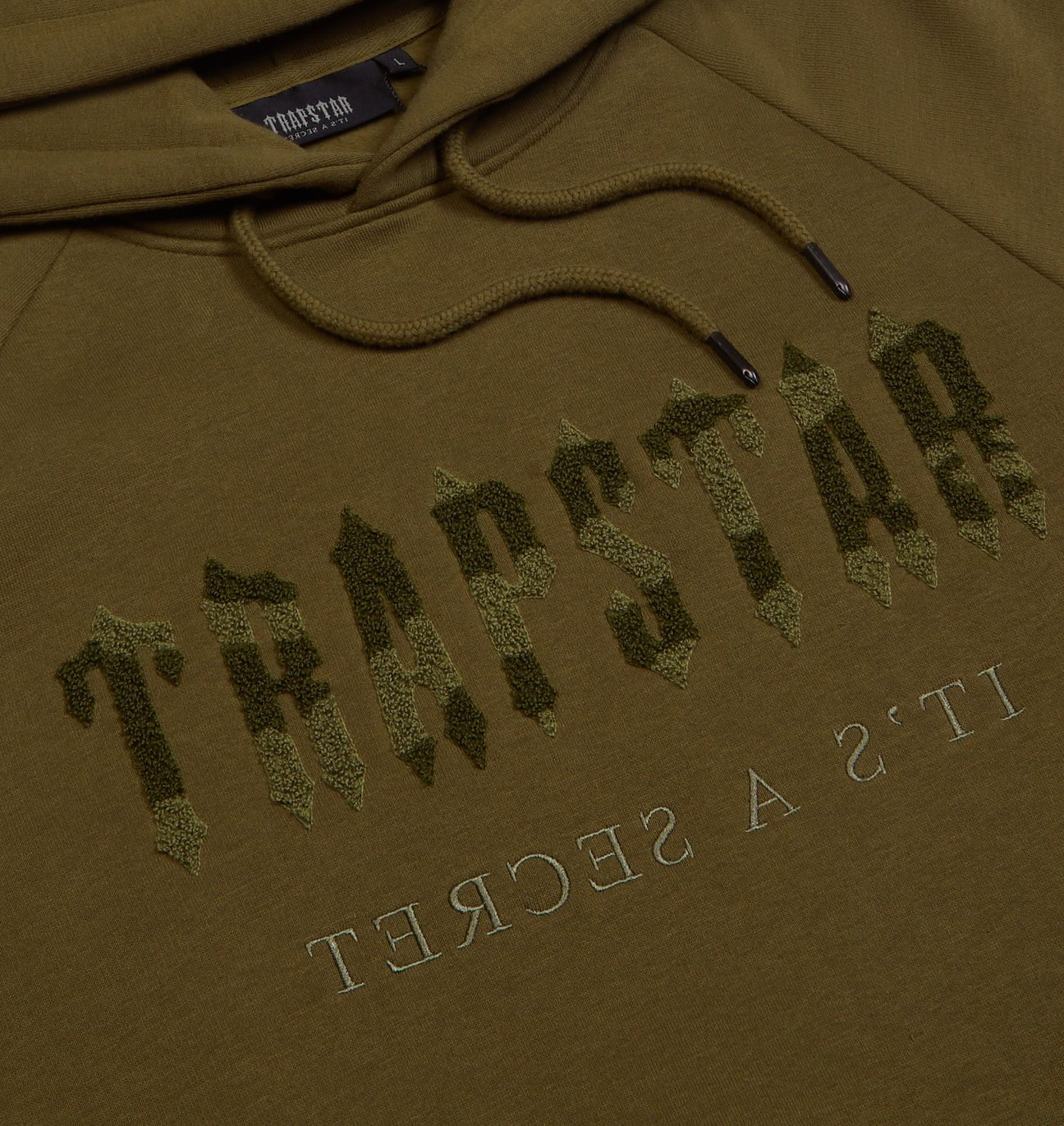 TRAPSTAR CHENILLE DECODED HOODED TRACKSUIT - OLIVE CAMO MILITARY EDITION - Hype Locker UK