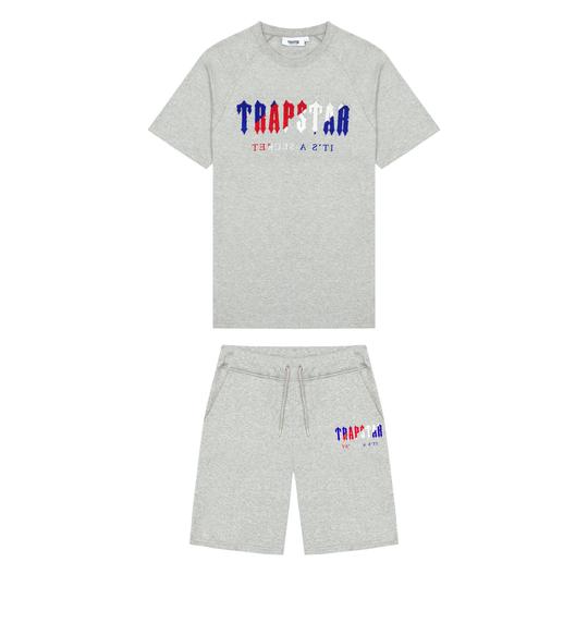 TRAPSTAR CHENILLE DECODED SHORT SET - GREY REVOLUTION - Hype Locker UK