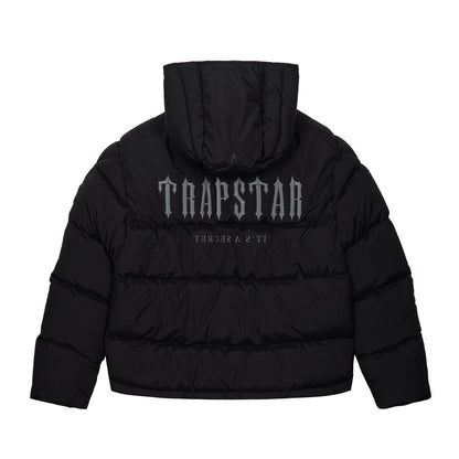 TRAPSTAR DECODED HOODED PUFFER JACKET 2.0 - BLACK - Hype Locker UK