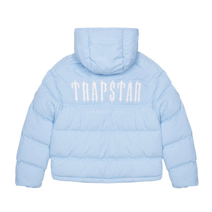 TRAPSTAR DECODED HOODED PUFFER JACKET 2.0 - ICE BLUE - Hype Locker UK