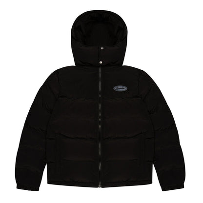 TRAPSTAR HYPERDRIVE DETACHABLE HOODED PUFFER JACKET - TRIPLE BLACK - Hype Locker UK