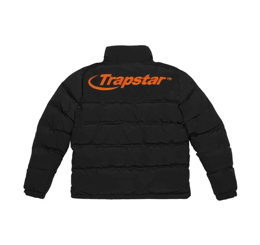 TRAPSTAR HYPERDRIVE PUFFER JACKET - BLACK / ORANGE - Hype Locker UK